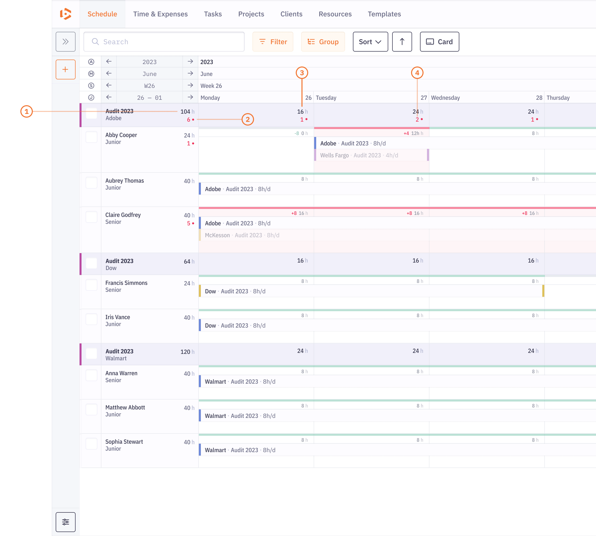 How does the schedule work in Beeye and what are its main features?
